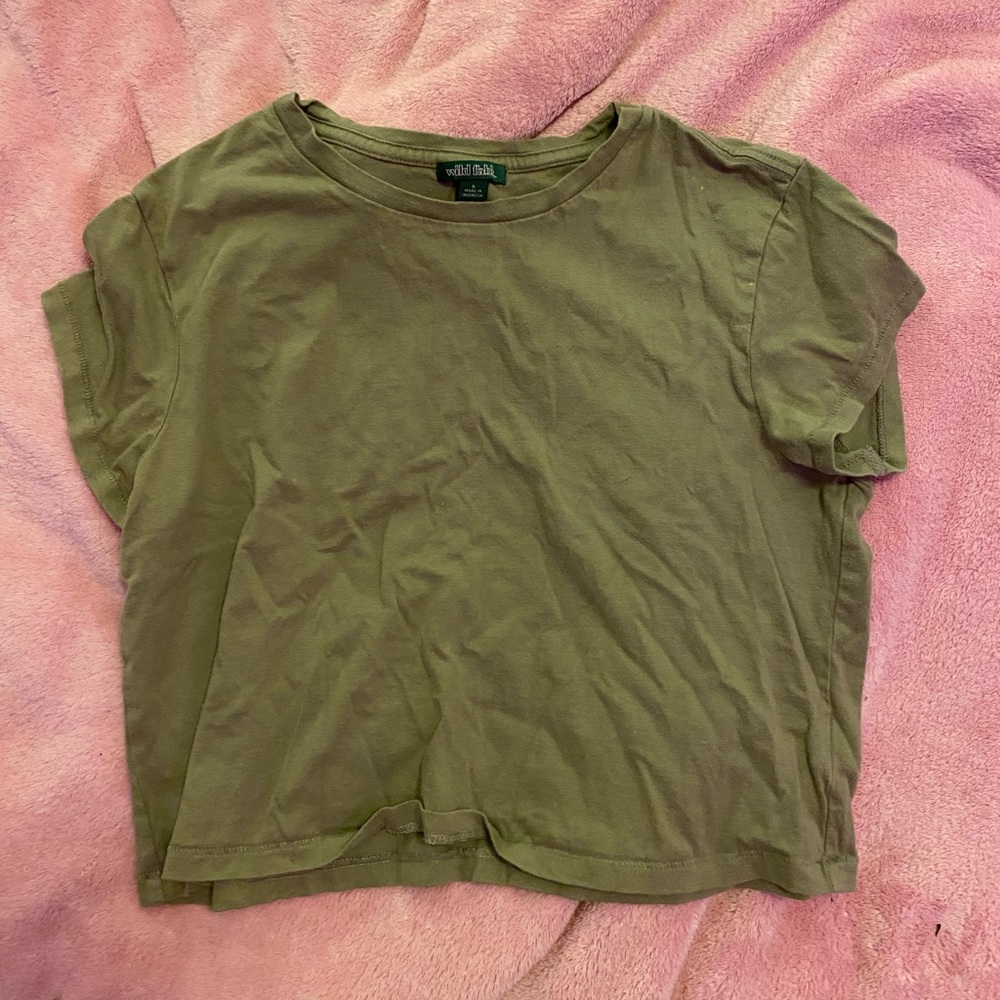 olive green crop top